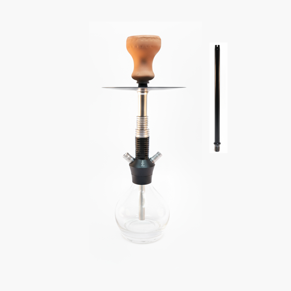 【Alkayem】モダンシーシャ・水タバコ　中サイズ　本体　セット「HOOKAH-PE-1002」ブラック＆シルバー