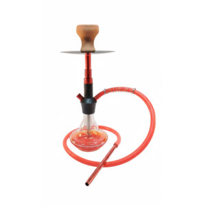 【Alkayem】モダンシーシャ・水タバコ 中サイズ 本体 セット「HOOKAH-PE-1002」レッド&ブラック