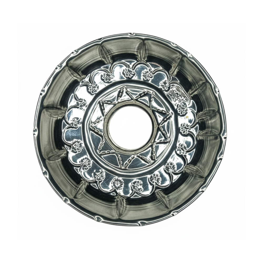 【Khalil Mamoon純正・エジプト製】シーシャトレイ 直径18cm | ハリルマムーン 軽量ステンレスデザイン EG-TRAY-SN004