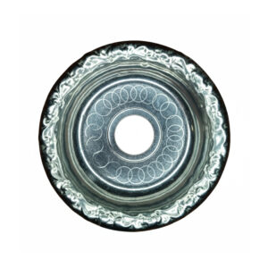 【ハイエッジ・シリア製】Alkayem 高級シーシャトレイ 直径18cm | 高フチ3cm・装飾デザイン・高耐久ステンレス SY-TRAY-SN005