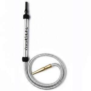 Khalil Mamoon（ハリルマムーン）高級エジプト製水タバコ・シーシャホース – 175cm ウォッシャブル仕様（ハンドル30cm）KM-HOSE-001 シリバー