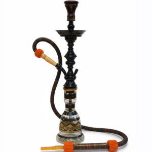 【Awlad Sarhan】 高級ステンレスシーシャ 65cm - シャイニングレッド(ハンドメイド装飾)ソフトキャリーバッグ付き - Sarhan-CO-015-05 ブラック