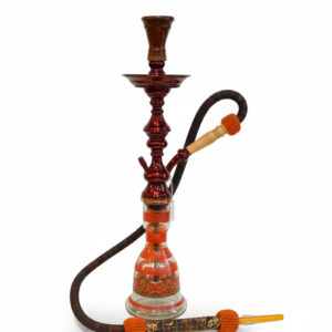 【Awlad Sarhan】高級ステンレスシーシャ 65cm - シャイニングレッド(ハンドメイド装飾)ソフトキャリーバッグ付き - Sarhan-CO-015-04 レッド