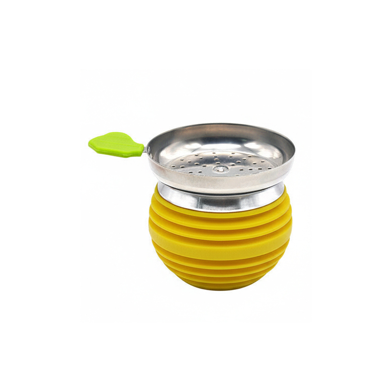 アップル シーシャ・水タバコ用ボウル シリコン メタル トップ 黄色 APPLE-002