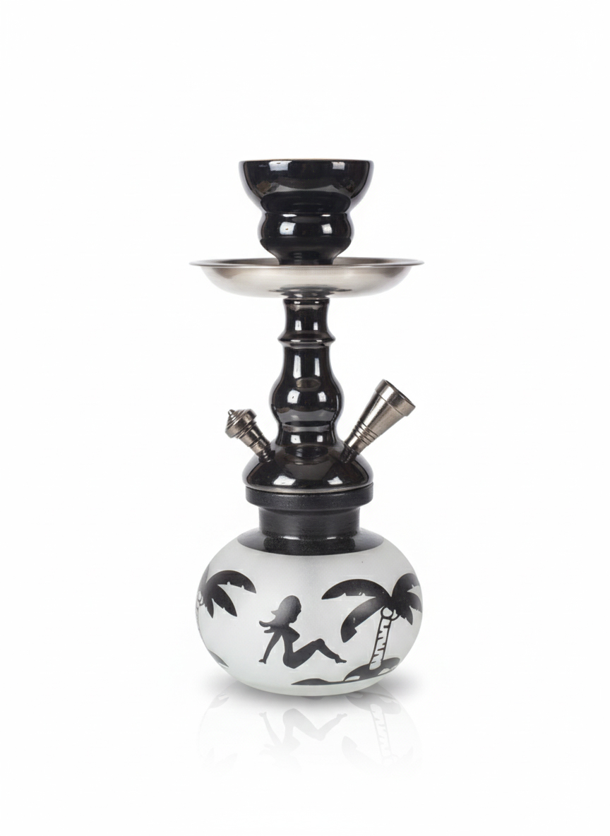 Alkayem 小型シーシャ 25cm - 濃厚な煙を楽しむコンパクトモデル(初心者・持ち運び用スターターセット選択可 MINL-0023