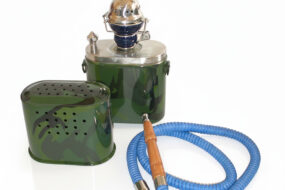 Alkayem Safari ポータブルシーシャ – アウトドア・車内対応 – ショルダーベルト付き カモフラージュ