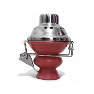 【Alkayem】シーシャ用 セラミックボウル＆炭落下防止ロック付きカバーセット（高効率・タタミ＆屋外対応）AL-BWC-001　レッド