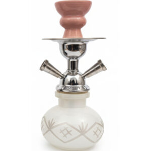 Alkayem Blanca 小型シーシャ（水タバコ）– 2ホース仕様・ホワイト＆シルバー – 1人でも2人でも楽しめるコンパクトモデル ALK-BLANCA-2H-WHT